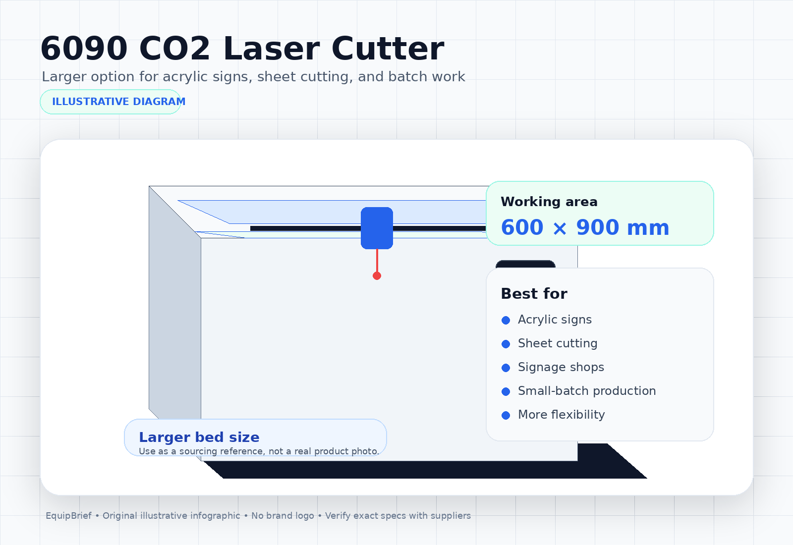 6090 CO2 laser cutter larger product infographic